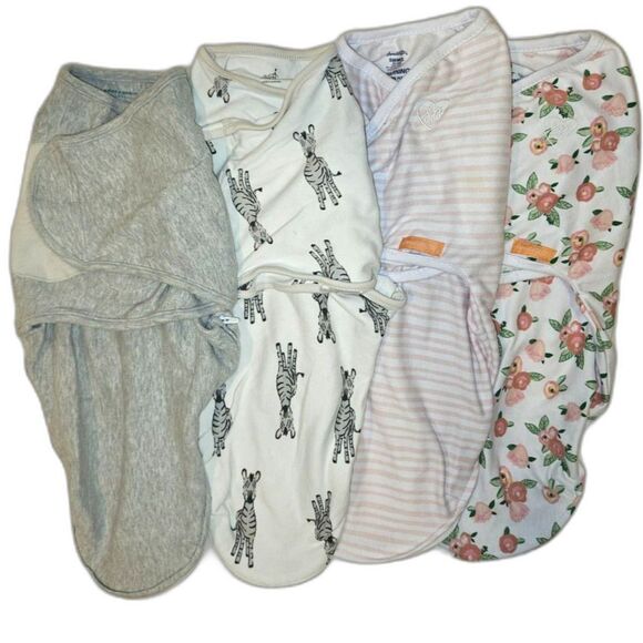 Four Aden & Anais and SwaddleMe Swaddles, Size Sm/Med or 0-3 Mos - Picture 1 of 11